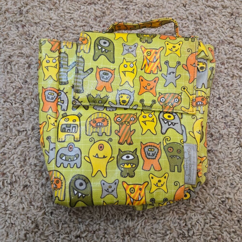 Sugar Booger Lunch Tote Monsters Green Yellow Orange